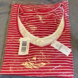 Catherines Red & White Striped Scoop Neck Top